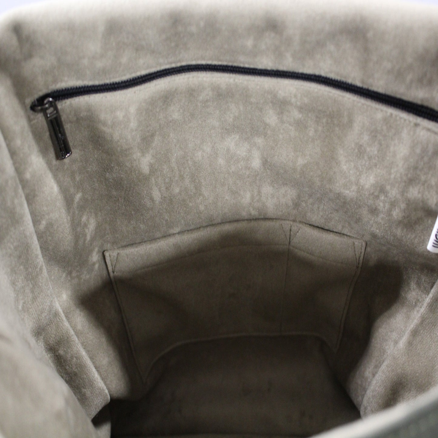 Waxed Cotton Messenger Bag in Chive Green and Upcycled Rubber - Jessamine