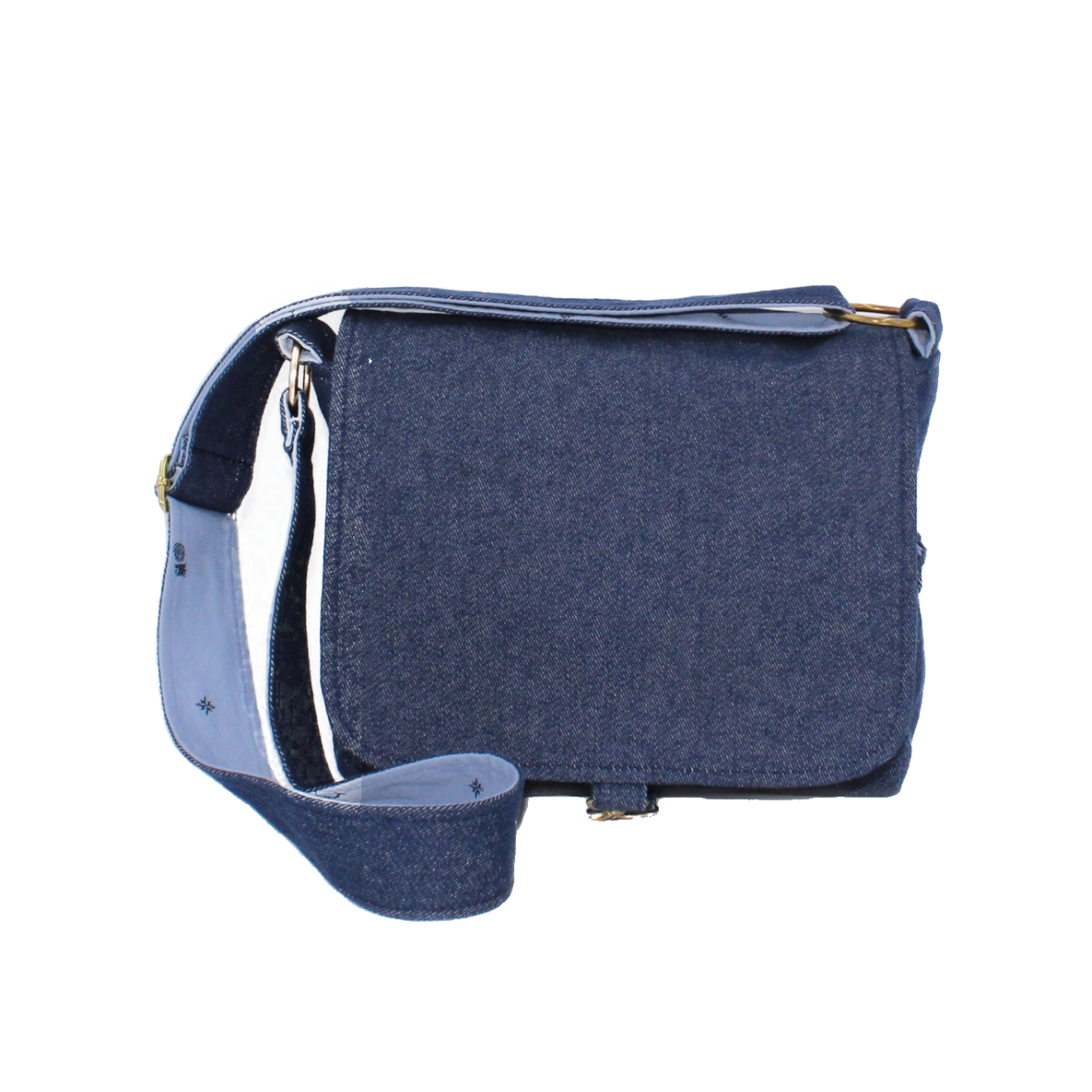 Navy Blue Denim Crossbody Bag Cotton Canvas Shoulder Bag