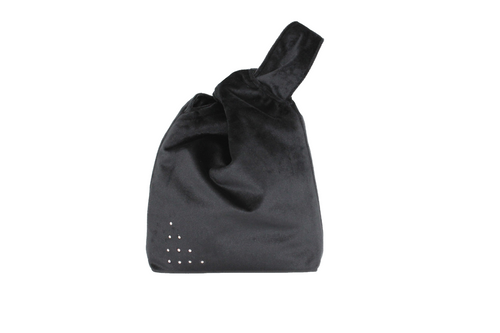 black velvet wrist bag with sparkles