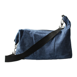 Periwinkle - Upcycled Suede Effect Shoulder Bag with Removable Webbing Strap