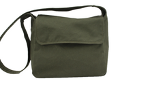 Load image into Gallery viewer, Chive_green_waxed_cotton_cross_body