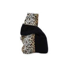 Load image into Gallery viewer, small wrist bag in animal print &amp; black contrast