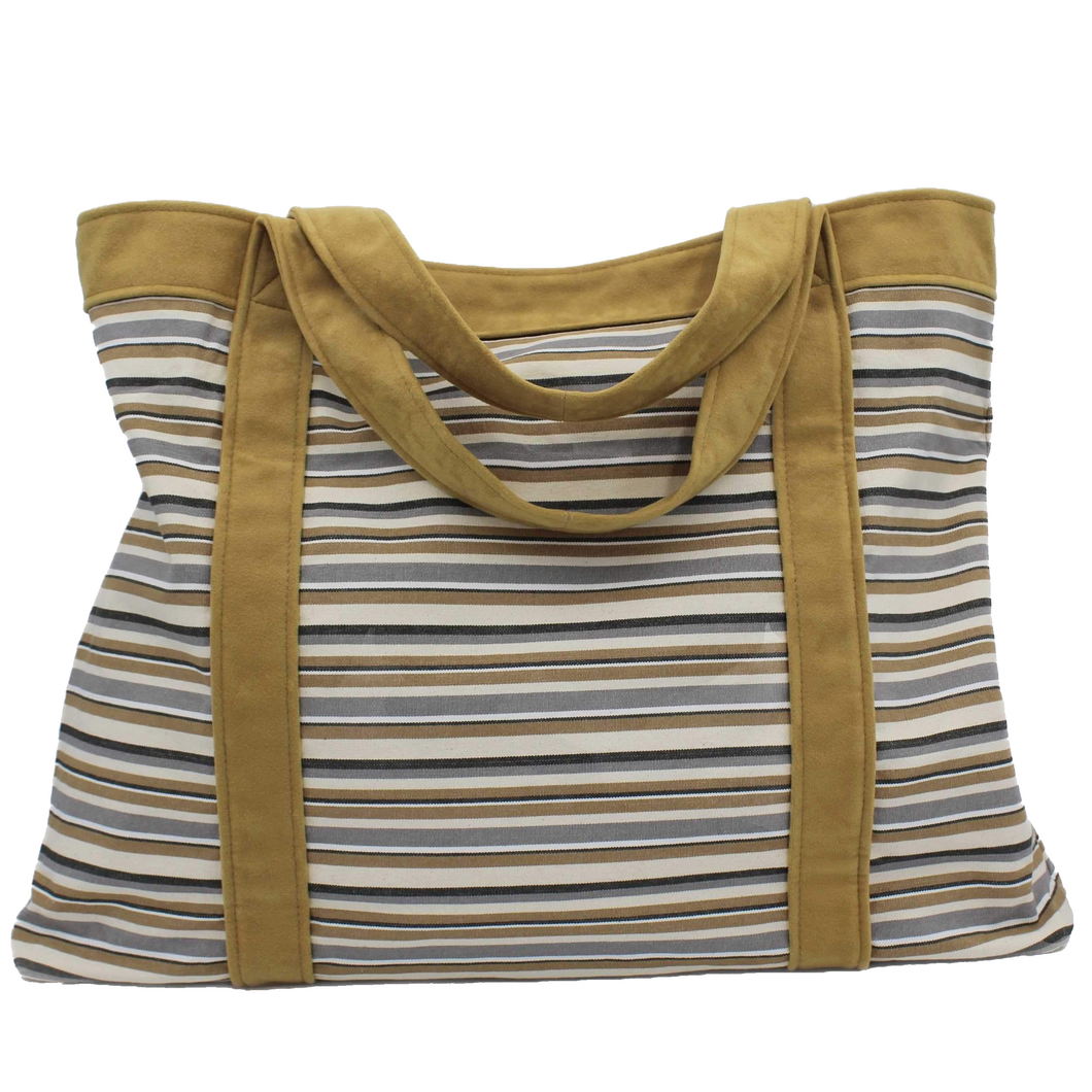 Extra Large Beach Bag in Striped Canvas