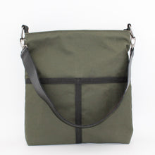 Load image into Gallery viewer, chive_green_waxed_cotton_shoulderbag.