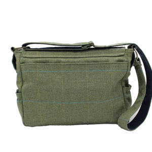 British Tweed Laptop Bag - Olive Green Messenger Bag