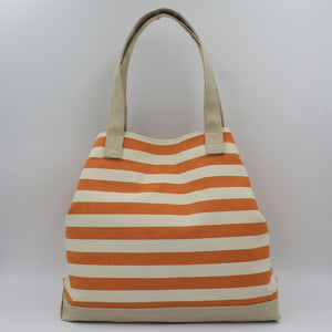 Orange striped beach bag