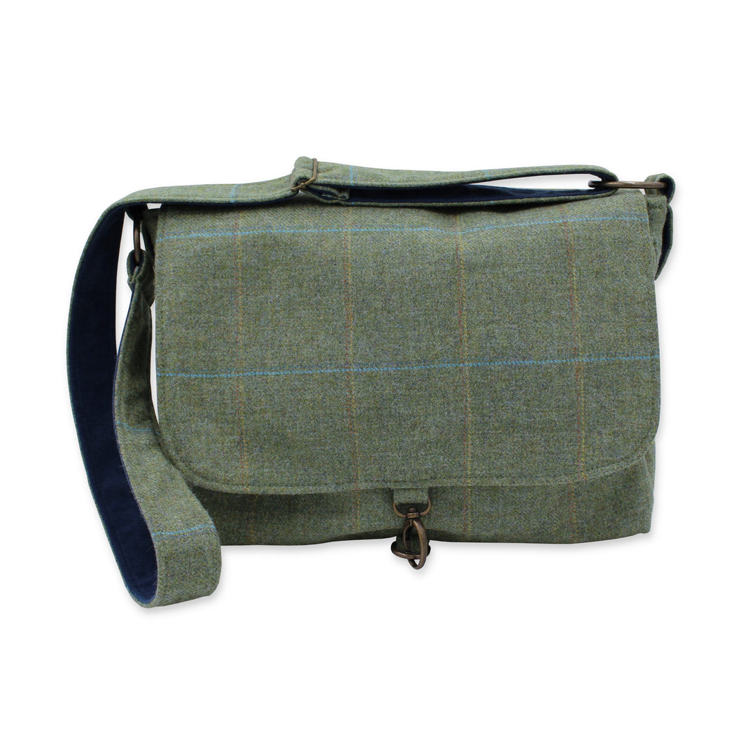 Tweed laptop satchel bag